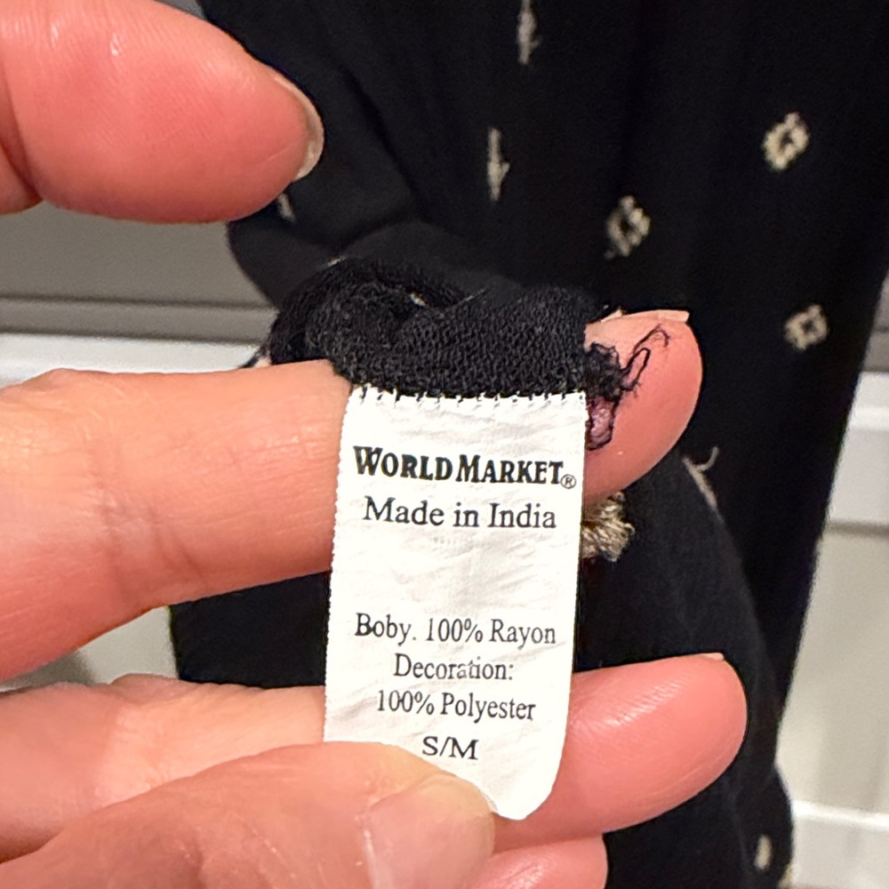 World Market Black Off-the-Shoulder Maxi Dress with Gold Embroidery - Picture 10 of 10